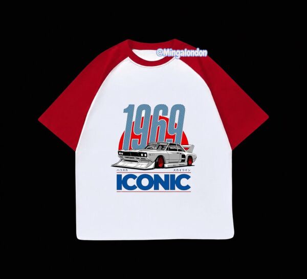 Kırmızı Reglan Kol 1969 Iconıc  Baskılı T-Shirt