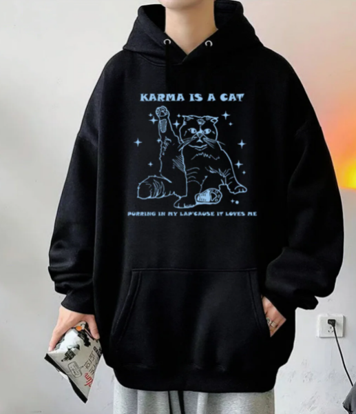 Karma Is Cat Unisex Oversize Hoodie