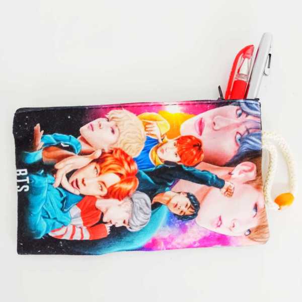 BTS Baskılı Bez Kalemlik