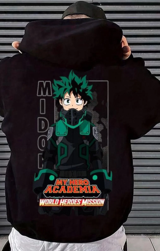 My Hero Academia  Midoriya Ön - Arka Baskılı Oversize Hoddie