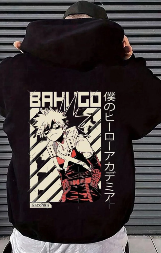 My Hero Academia Katsuki Bakugo Ön - Arka Baskılı Oversize Sweatshirt