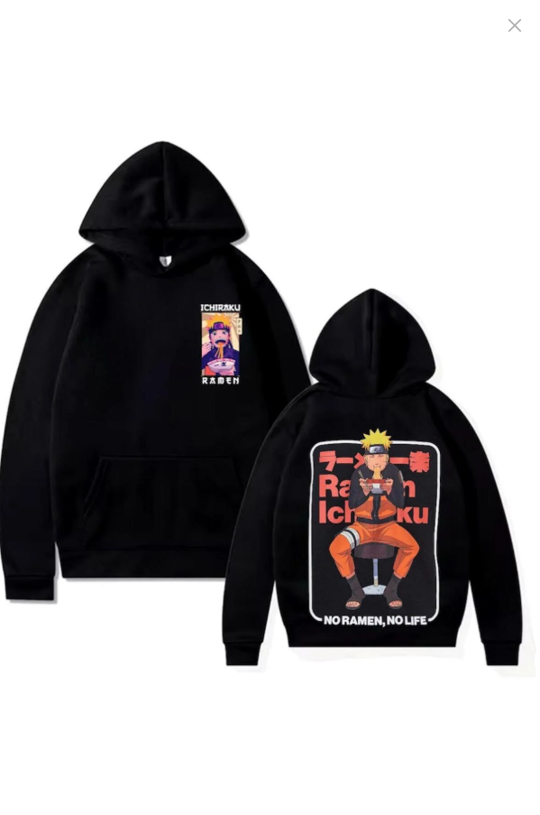 Naruto Uzumaki Ramen Ichıraku Sırt Baskılı Oversize Hoddie