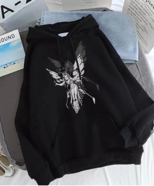 ouz Harajuku Fairy Girl Siyah (Unisex) Kapşonlu(Kopya)