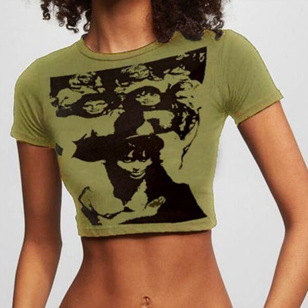 Haki Girls Squad Yarım T-Shirt