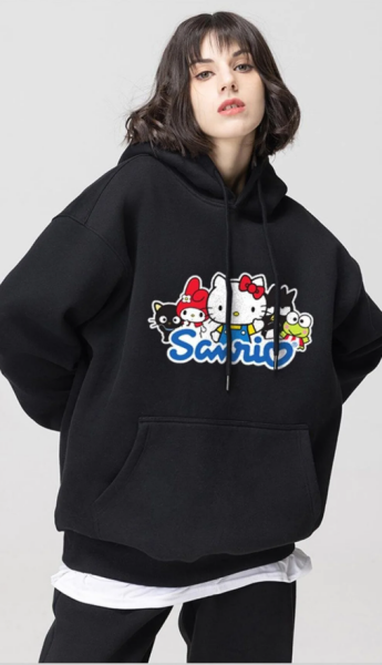 Sanrio Siyah Kapüşonlu Sweatshirt