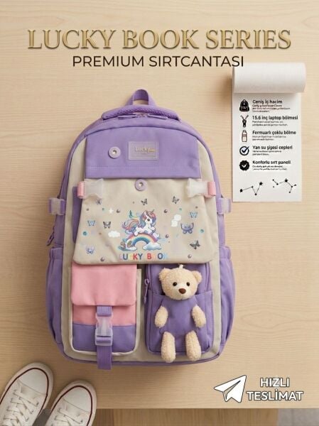 Lucky Book Serıes Premıum Unicorn Sırt Çantası