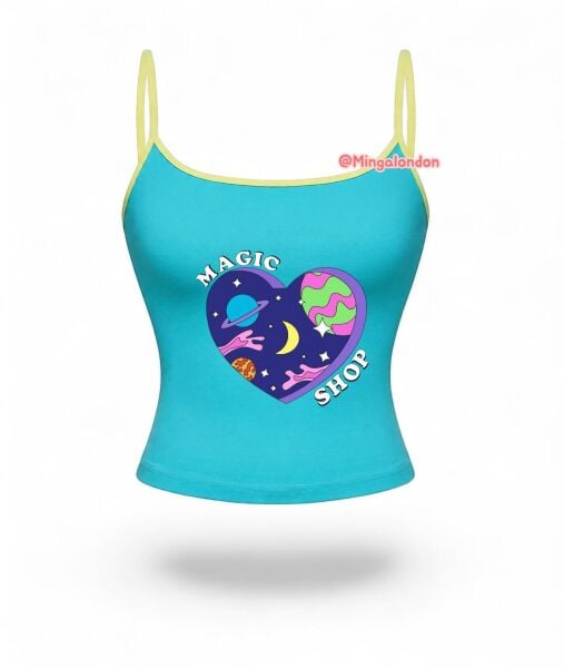 Mavi Magıc Shop Baskı Askılı Crop