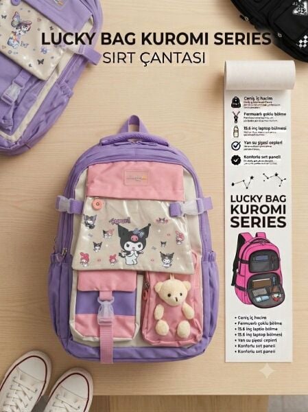 Lucky Bag Kuromı Serıes Sırt Çantası Mor-Pembe