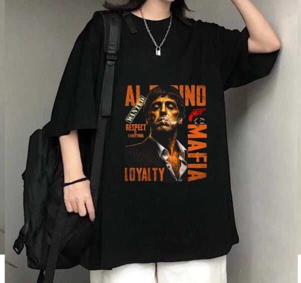 Al Pacino Mafıa Baskılı Siyah T-Shirt
