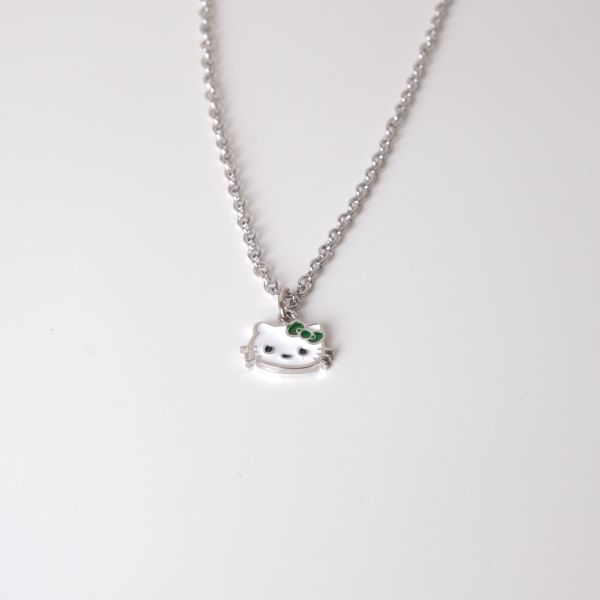 Hello Kitty Green  Ribbon Detail Kolye