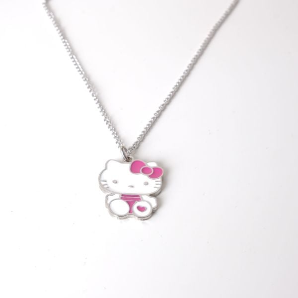 Hello Kitty in A Striped Pink Dress Kolye