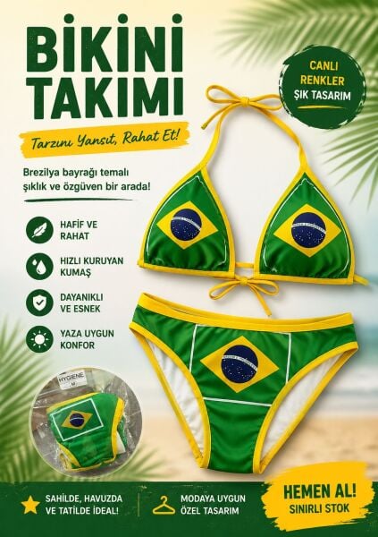 Brezilya Temalı Bikini Takımı
