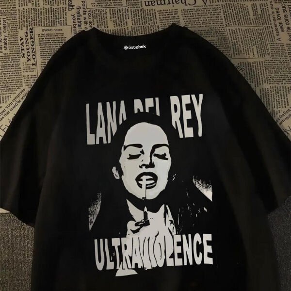 Siyah Lana Del Rey - Stencil Ultraviolence (Unisex) T-Shirt